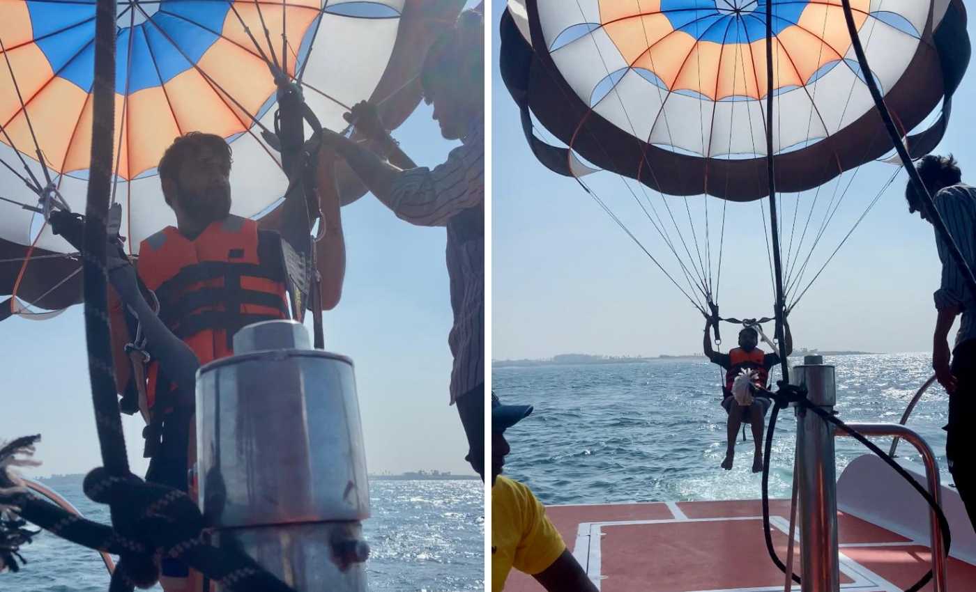 Parasailing at shivrajpur beach