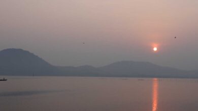 chilika lake sunset view